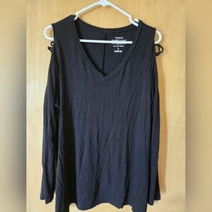 Torrid Black Cold Shoulder Blouse